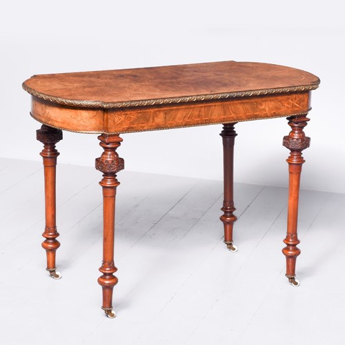 Inlaid Figured Walnut Centre or Side Table