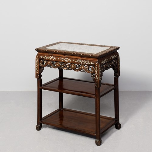Chinese 3-Tier Stand, With A Marble Top