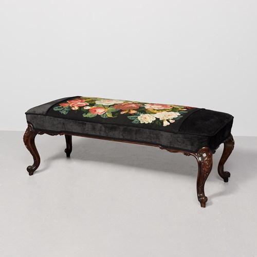 Large Early Victorian Exhibition Quality Rosewood Stool