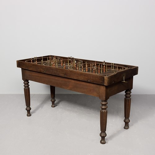 A George IV Free Standing Oak Skittles Game 