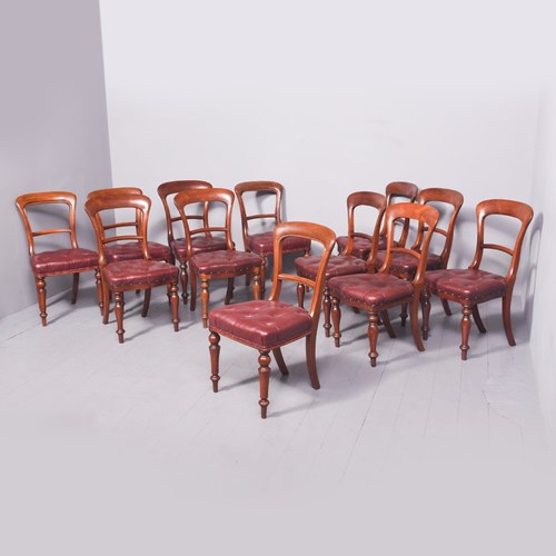 Set Of 12 Scottish Mahogany Dining Chairs
