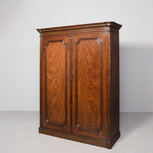  William IV Flame Mahogany Wardrobe By S & H Jewell, High Holborn, London