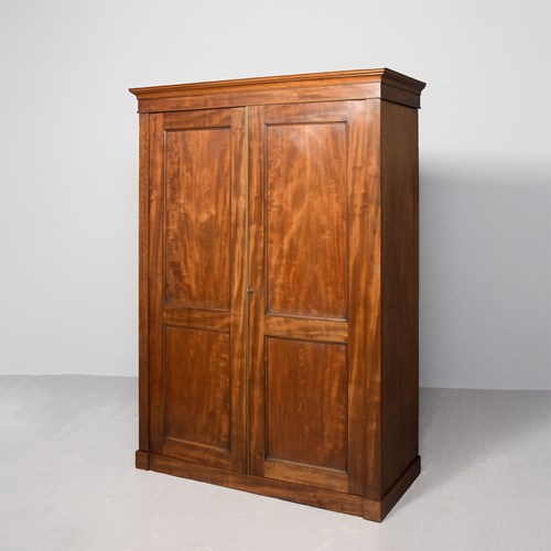 William IV Mahogany Two-Door Fitted Wardrobe, With Panelled Doors