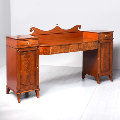 Regency Inlaid Mahogany Stage-Back Sideboard
