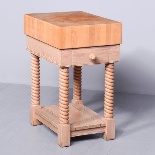 Solid Wood Butchers Block on Stand