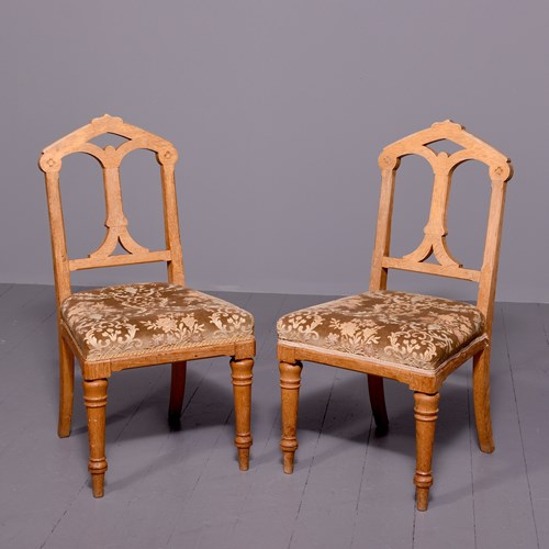 Pair Of Oak Gothic Chairs