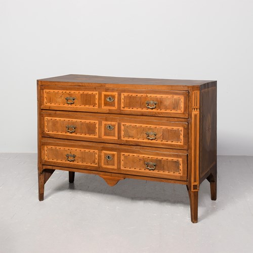 Parquetry Inlaid 18Th-Century North Italian Walnut Commode