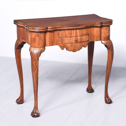 George II Serpentine Front Double Fold-over Table