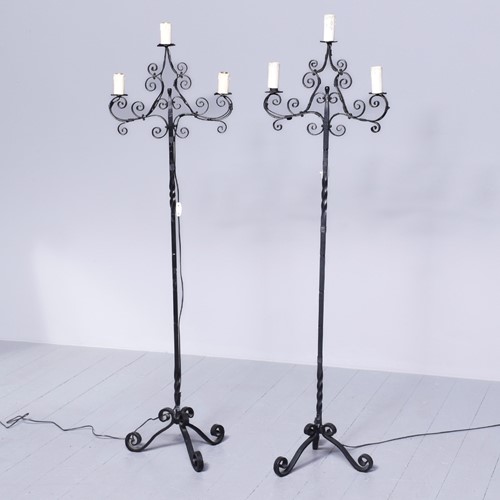 Pair of Iron Standard Lamps