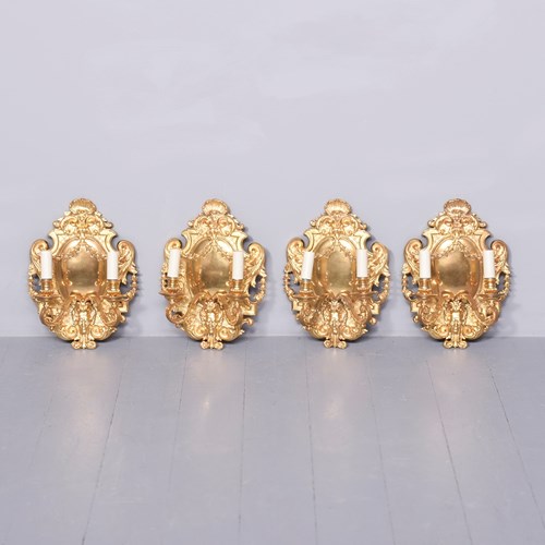 Set Of Four Exhibition Quality Ormolu Wall Sconces