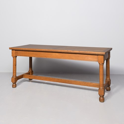 Late Victorian Handmade Oak Refectory Table, Traditionally Restored