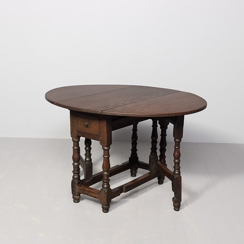 Early 19Th Century (Or Earlier) Oak Dropleaf Table With Drawers