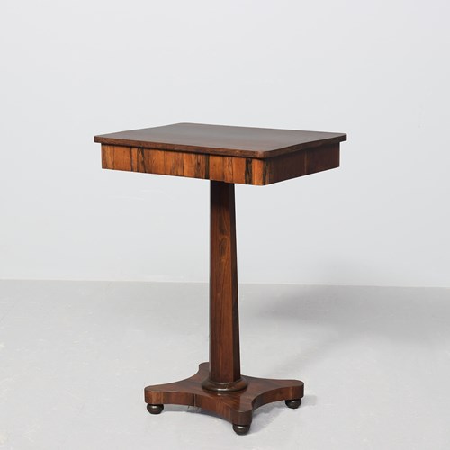 Regency Period Neat-Sized, Rosewood Pedestal Occasional Table
