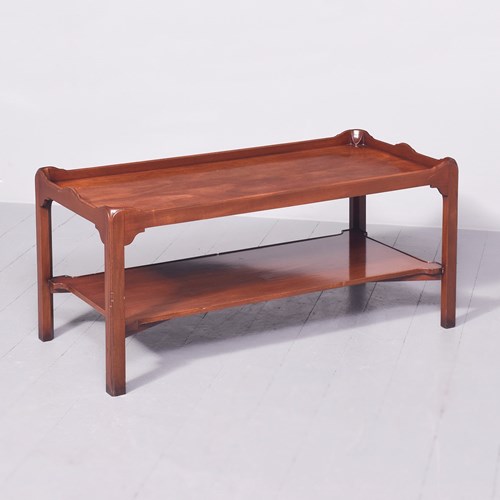 Large Two-Tier Mahogany Coffee Table