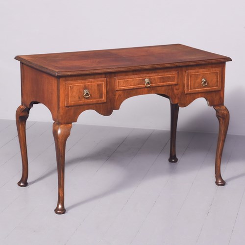 George II Style, Figured-Walnut Freestanding Dressing Table/Side Table/Desk