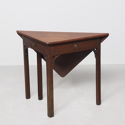 George II Mahogany Triangular Drop-Leaf Table