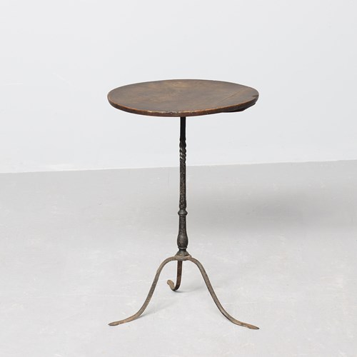 George III Blacksmith-Made Metal And Wood Occasional Table