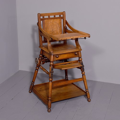Unusual Articulated Child’S High Chair/Play Table