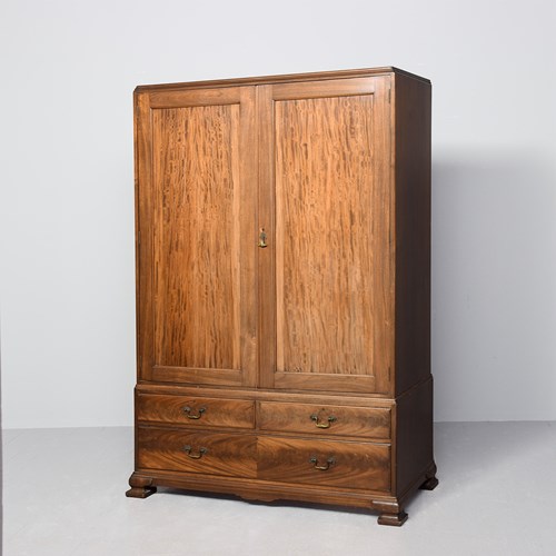 Neat-Sized Two-Door Whytock & Reid Style Mahogany Wardrobe