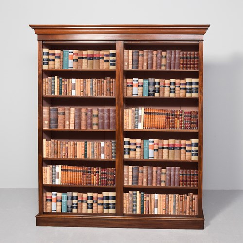 Mid-Victorian, Tall Mahogany Two-Part Open Bookcase With 5 Adjustable Shelves