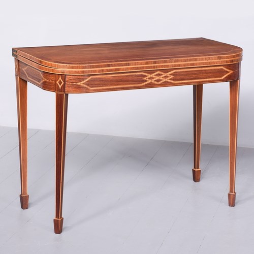 Late George III Rosewood Fold-Over Card Table