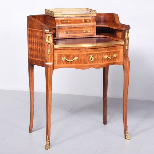 Louis XV Style Ormolu Mounted Walnut Ladies Writing Desk