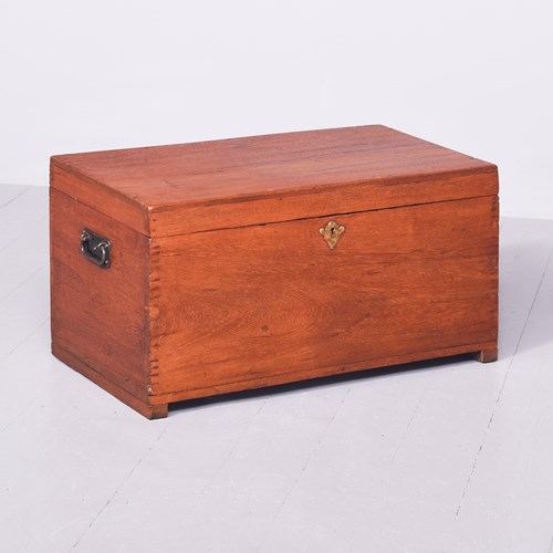Victorian Anglo-Colonial Teak Travelling Trunk