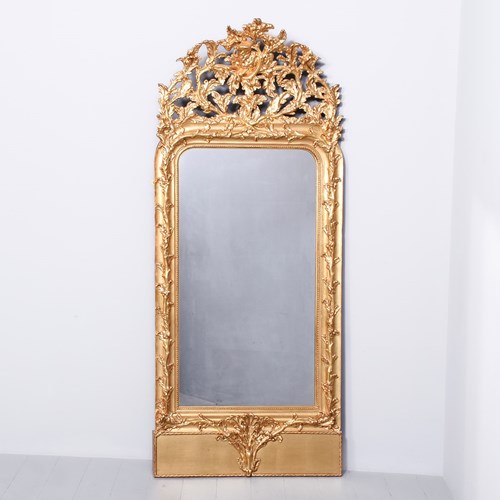 Unusual Swedish Carved Gesso & Giltwood Mirror