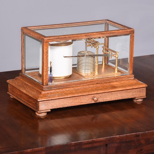 Oak Cased Barograph, Stormograph, Model 2303 By Short And Mason