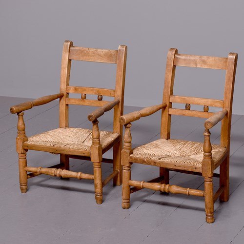 Pair Of Country Made Childs Armchairs
