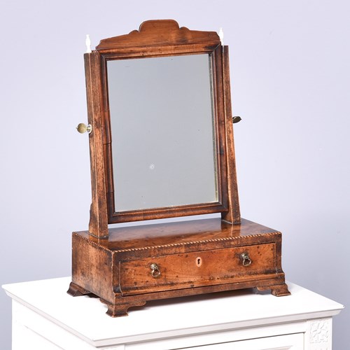 Neat Size George II Figured Mahogany Dressing Mirror