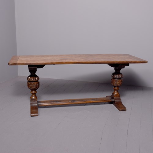 Solid Oak Jacobean Style Refectory Table