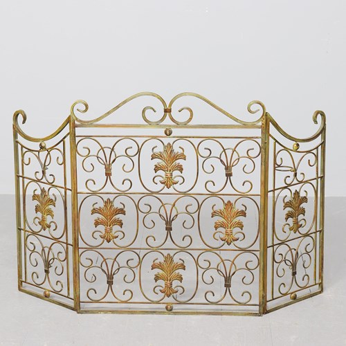 Painted Metal 3 Part Folding Fire Screen