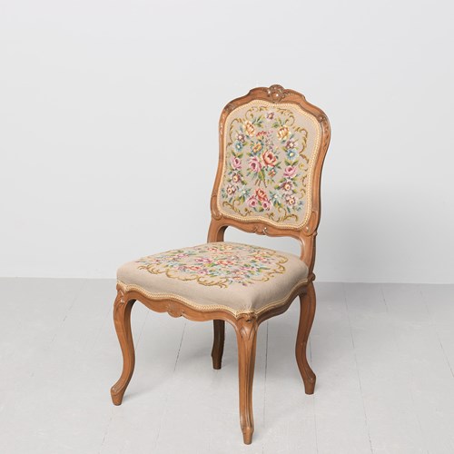 Louis XIV Style Carved Walnut Chair