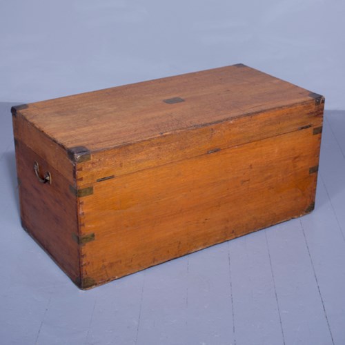 An Early Victorian Military Style Camphorwood Box 