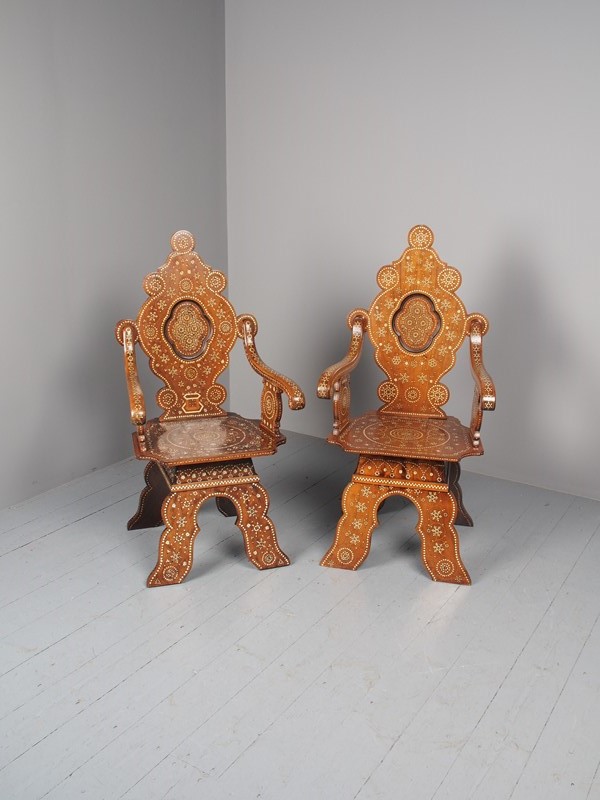 Antique Matched Pair of Damascus Inlaid Chairs-georgian-antiques-p3046859-main-637535870069433558.JPG