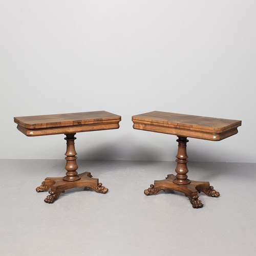 Pair Of Quality George IV Rosewood Tea Tables