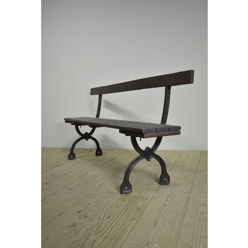 Antique Iron Gothic Bench