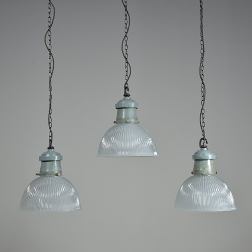 Holophane Prismatic Pendant Lights X3