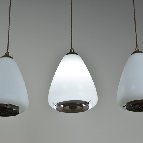  Ovoid Opal Pendants With Concentric Diffusers X6