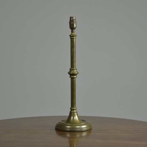 Knopped Shaft Brass Lamp By GEC