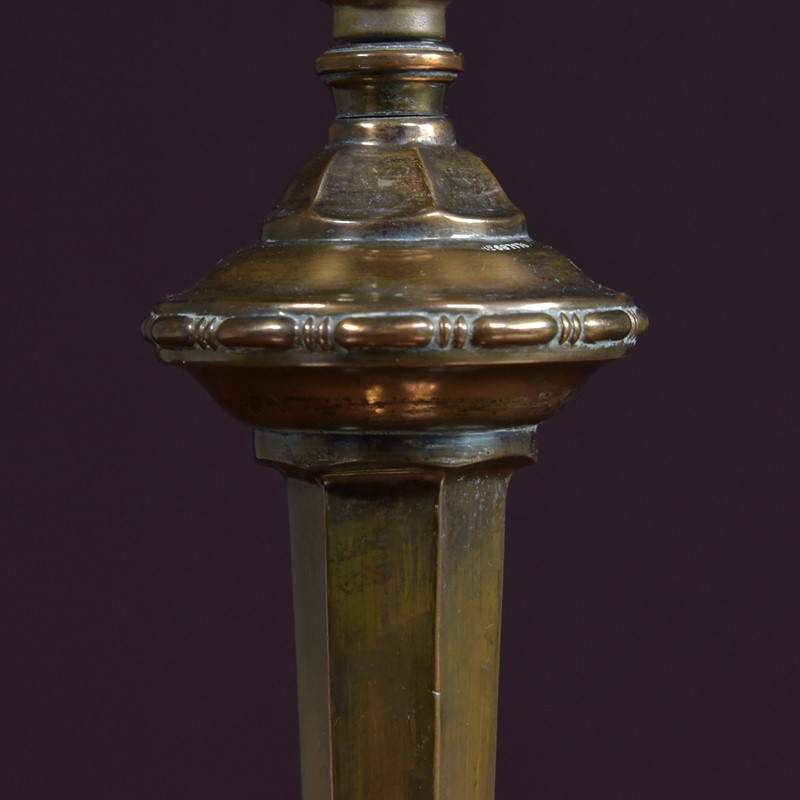 Arts & Crafts Hexagonal Brass Lamp-haes-antiques-dsc-1739cr-main-637940316848632441.jpg