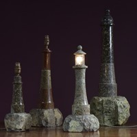 Cornish Serpentine Lighthouse Lamps –V. Large