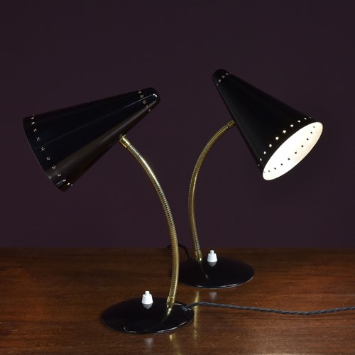 Pair 1950S Bedside Lamps