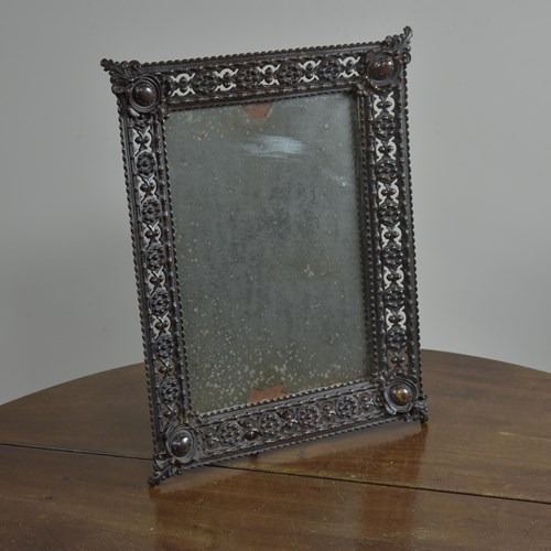 Antique Bronze Mirror / Picture Frame