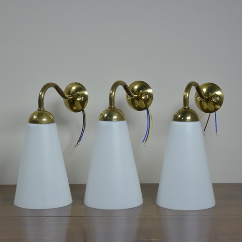 Conical Opal Glass Wall Lights
