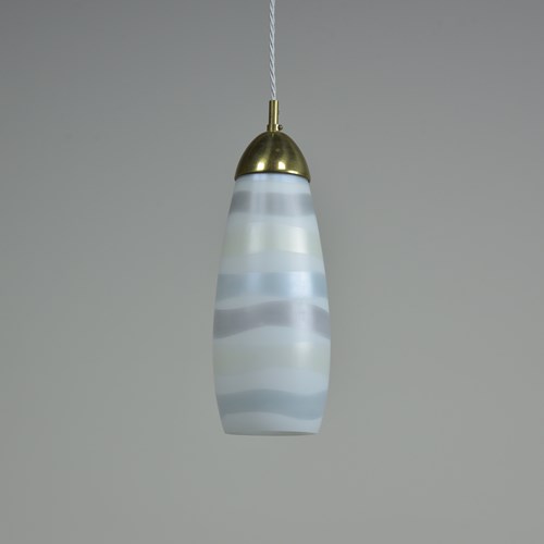 Venini Like Banded  Glass Pendant Shade Light