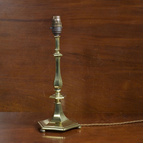 Antique Hexagonal Polished Brass Lamp