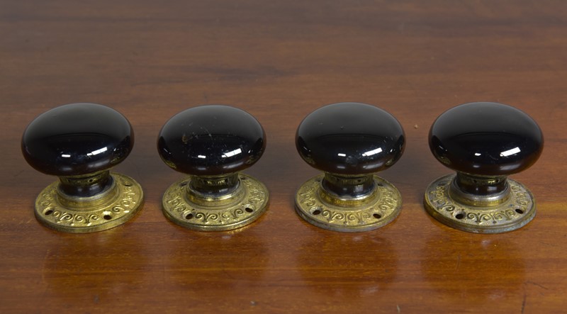 Anique Ceramic & Brass Doorknobs - Two Pairs-haes-antiques-dsc-3866cr-fm-main-637293908057150458.jpg