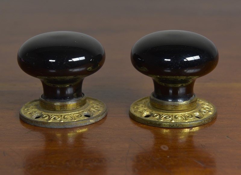 Anique Ceramic & Brass Doorknobs - Two Pairs-haes-antiques-dsc-3879cr-fm-main-637293908347150772.jpg